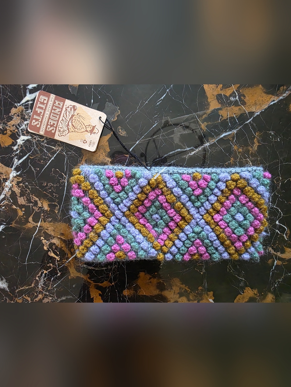 Multicolor Alpaca Blend Head Ear Warmer Band NWT Diamond Hand Knit Peru